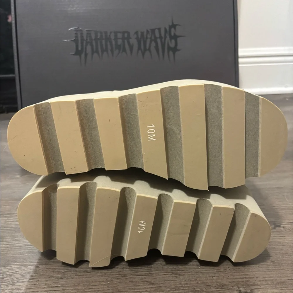 NIB Dolls Kill / Darker Wavs Atmosphere Double Stack Field Girl Traitor Boots